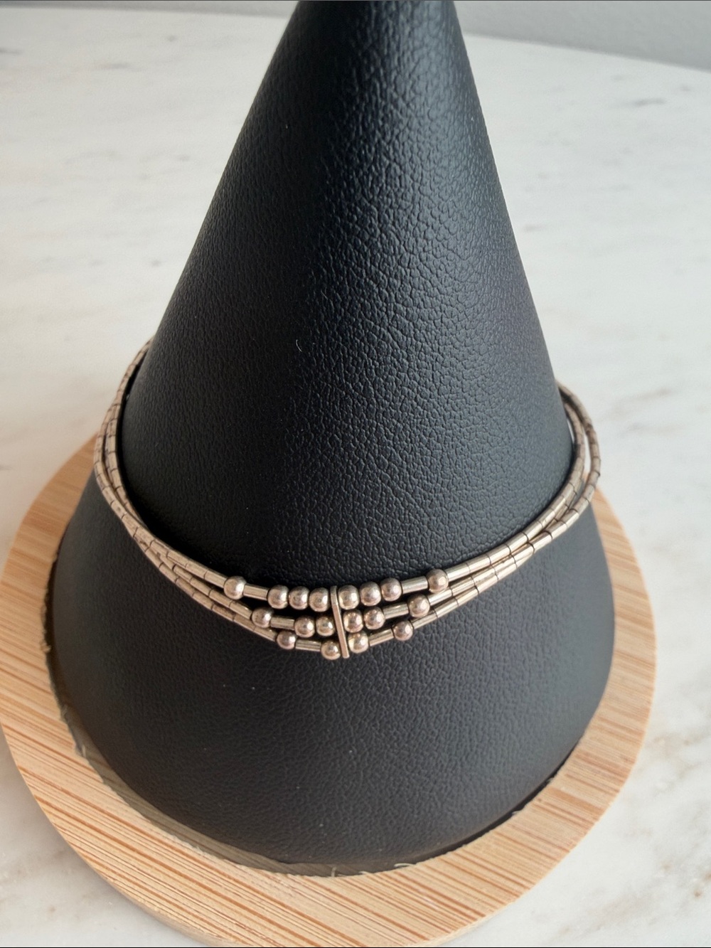 Vintage Sterling Silver Bead Multi-Strand Bracelet